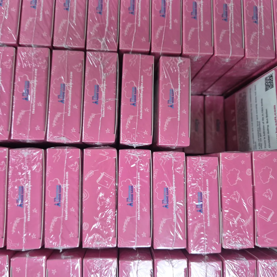 BOX OF APPROXIMATELY 100 SEALED DATING AND RELATIONSHIP PACKS FOR THE CHRISTIAN MEME GAME