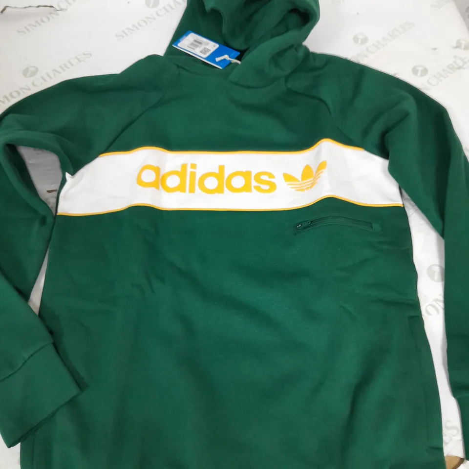 ADIDAS KHAKI GREEN HOODIE - LARGE