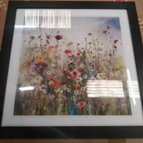 BOXED FRAMED FLORAL PAINTING