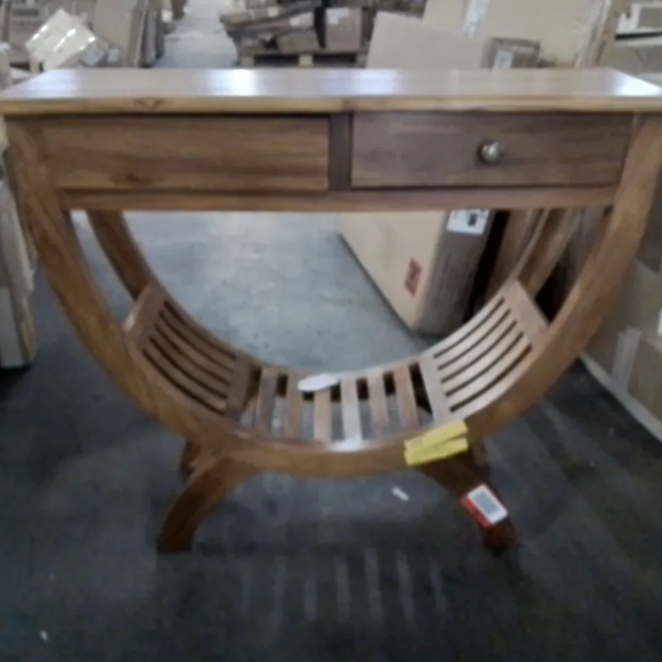 BOXED LUKATS 90CM SOLID WOOD CONSOLE TABLE