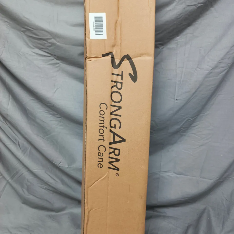 STRONG ARM COMFORT CANE WITH STANDING BASE & LIGHT IN BLACK