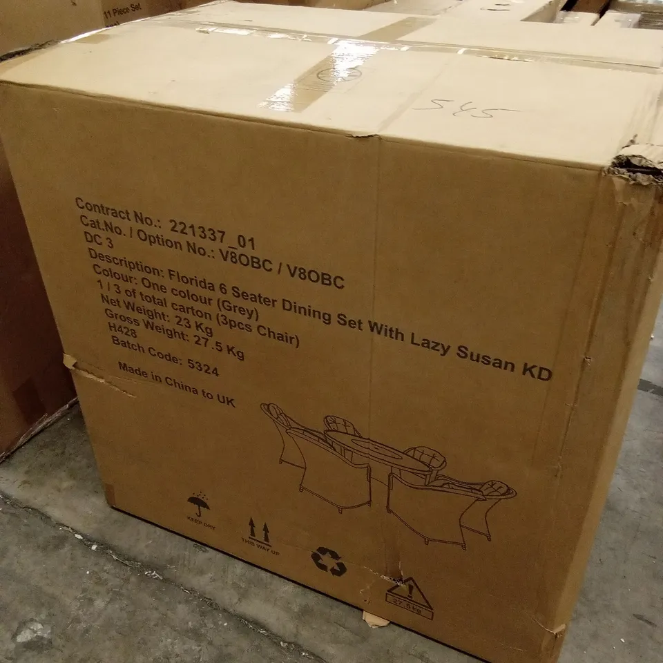 BOXED FLORIDA SET OF 3 GARDEN DINING CHAIRS - CHAIRS ONLY (1 BOX)