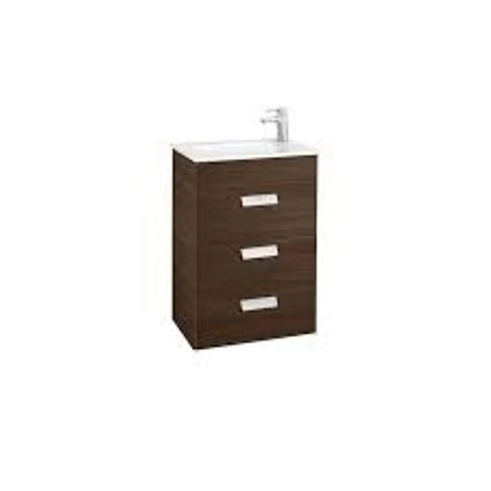 BRAND NEW BOXED ROCA DEBBA COMPACT UNIT 805MM 3 DRAWERS INCLUDING BASIN - WENGE