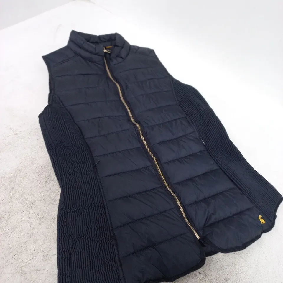JOULES NAVY QUILTED JACKET WITH KNIT SLEEVES – UK 10 (EU 38) (JONES)