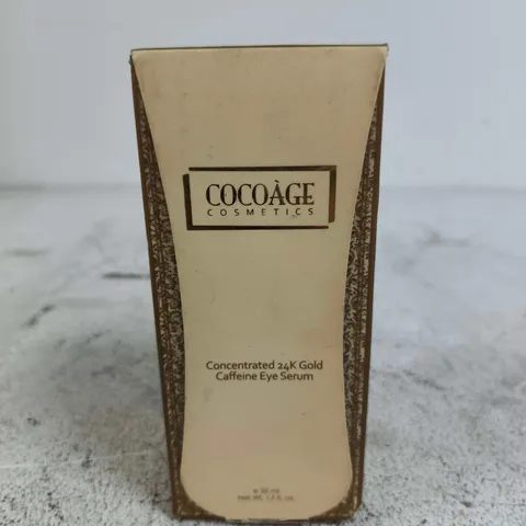 COCOAGE COSMETICS CONCENTRATED 24K GOLD CAFFEINE EYE SERUM – BOXED