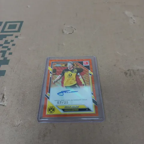 SIGNED JULIAN BRANDT BORUSSIA DORTMUND TOPPS CARD LAMINATED LIMITED EDITION 7/25