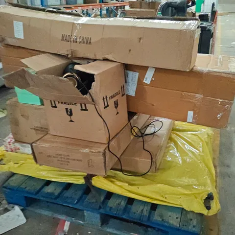PALLET OF ASSORTED HOUSEHOLD GOODS AND PRODUCTS TO INCLUDE;FLOOR LAMP,CEILING LIGHT,GLASS JARS