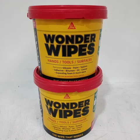 LOT OF 2 300-WIPE TUBS OF WONDER WIPES