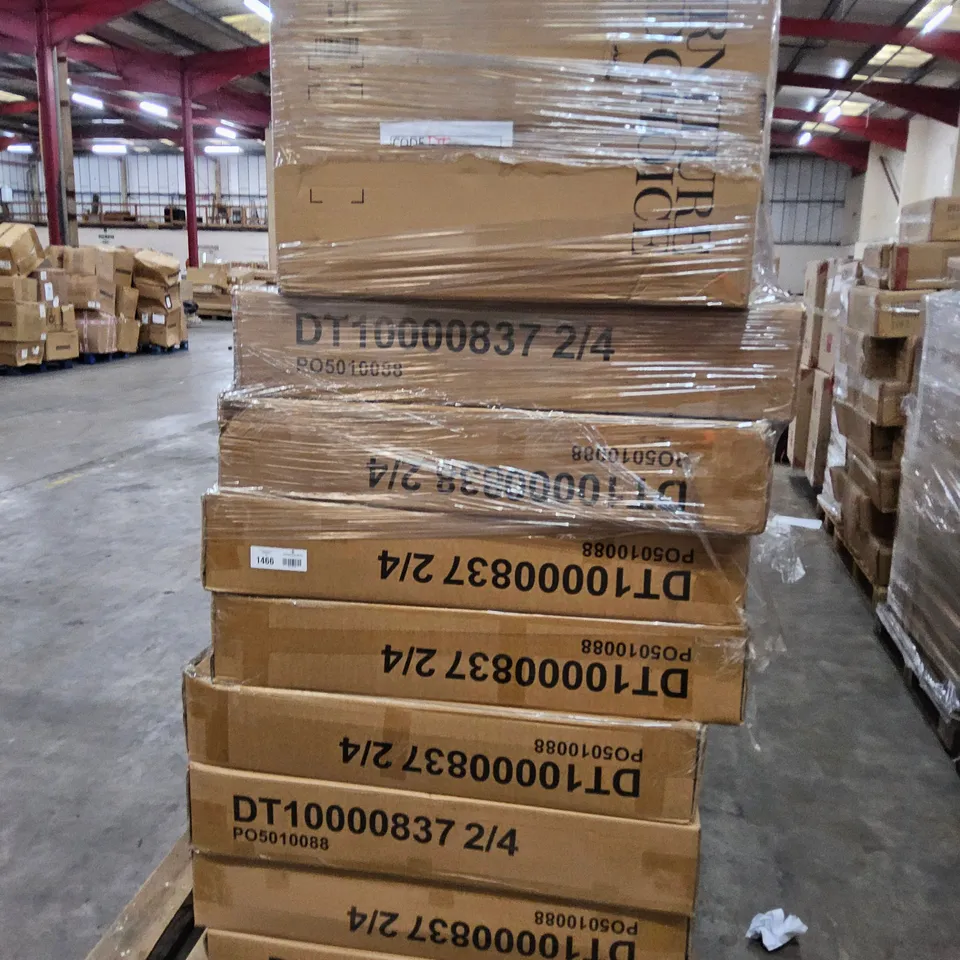 PALLET OF ASSORTED BOXED DINING FURNITURE PARTS,  INCLUDING 7 × DT837 BOX 2, 1 × DT838 BOX 2 & 2 × DT528 BOX 2. 