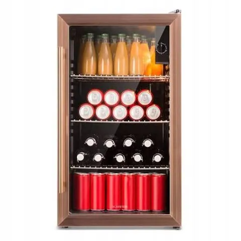 BOXED KLARSTEIN DRINKS FRIDGE WINE FRIDGE REFRIGERATOR BEVERAGE COOLER 80 L GLASS DOOR LED LIGHT