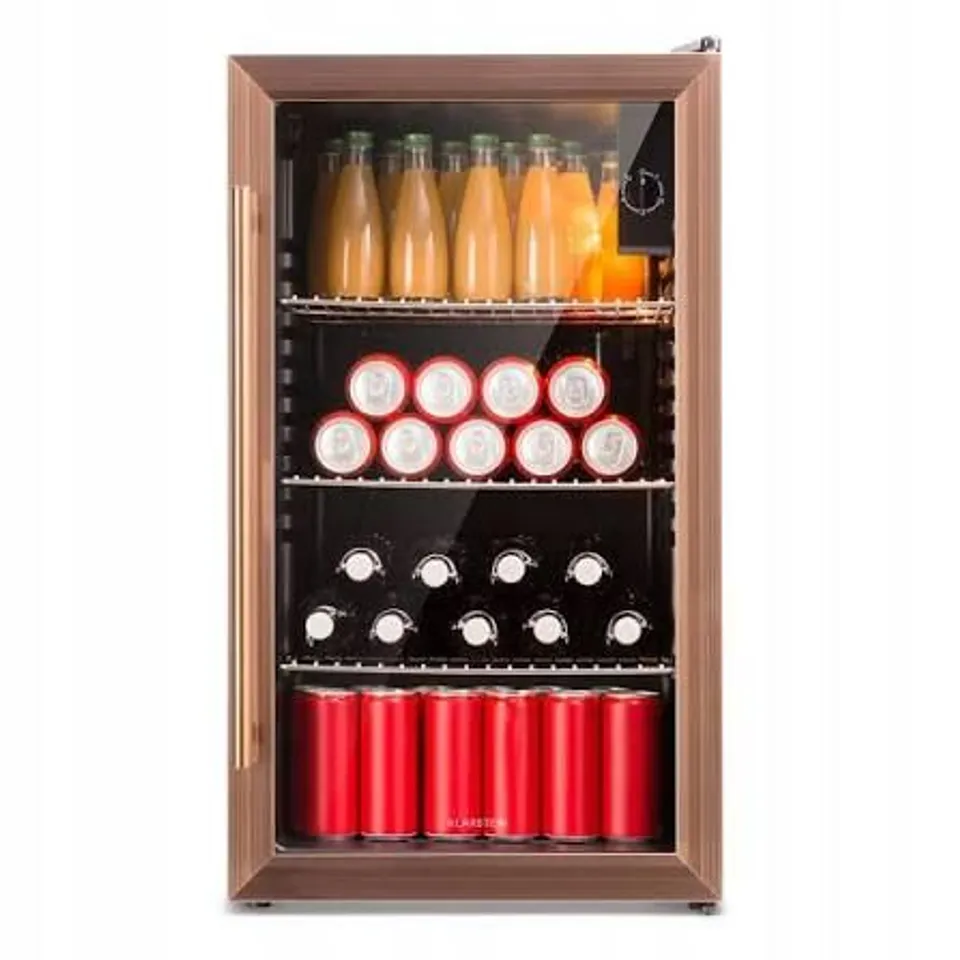 BOXED KLARSTEIN DRINKS FRIDGE WINE FRIDGE REFRIGERATOR BEVERAGE COOLER 80 L GLASS DOOR LED LIGHT