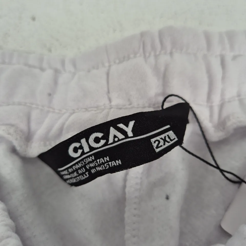 CICAY WHITE DRAWSTRING SHORTS, MEN'S, UK 20-22 (2XL)