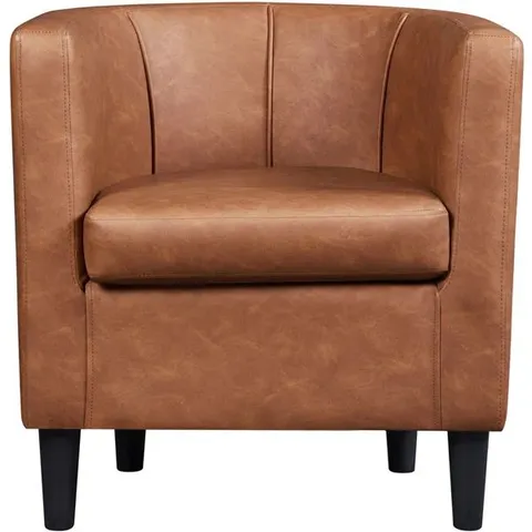BOXED BARREL-SHAPED ARM CHAIR - BROWN (1 BOX)