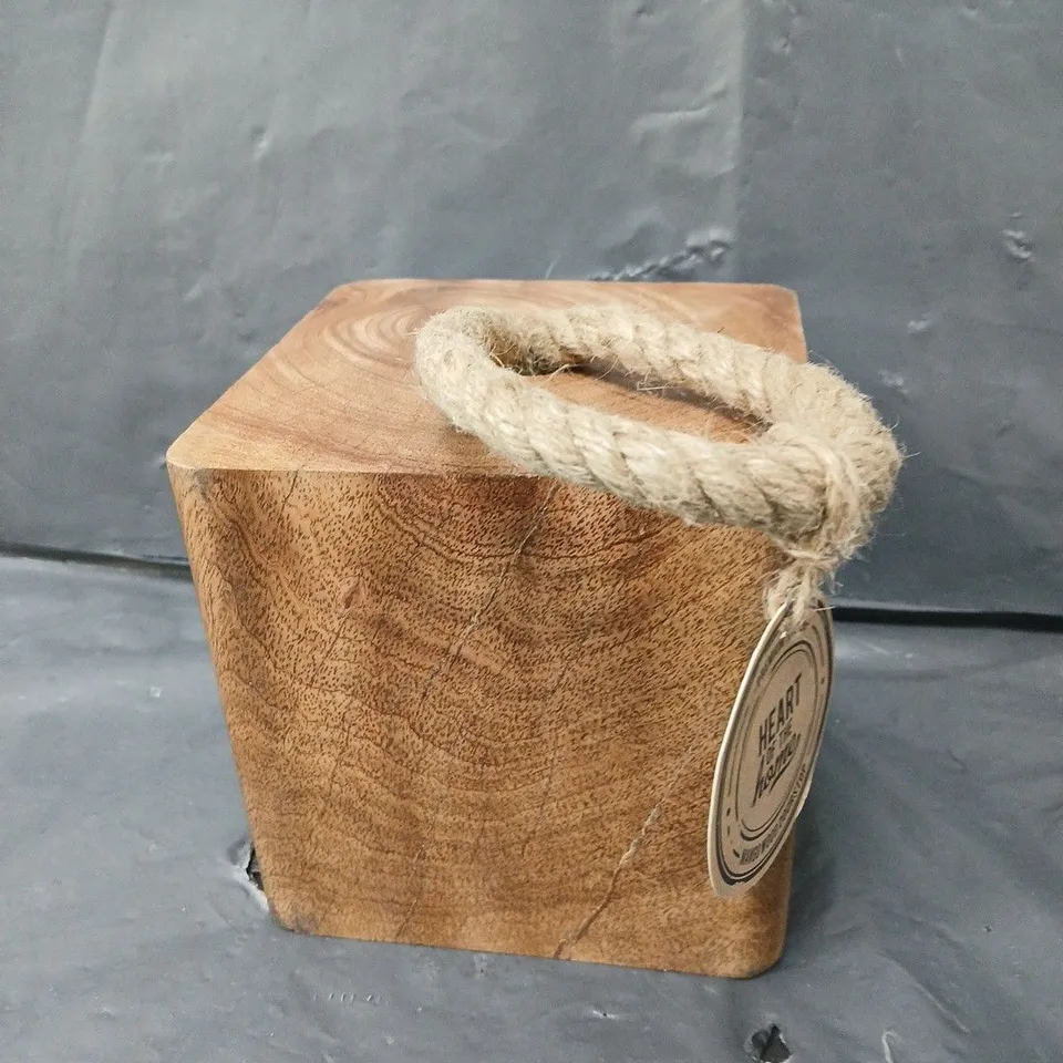 HEART OF THE HOME MANGO WOOD DOORSTOP 