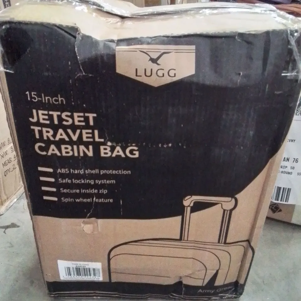 BOXED LUGG JETSET 15" TRAVEL CABIN SUITCASE -ARMY GREEN-