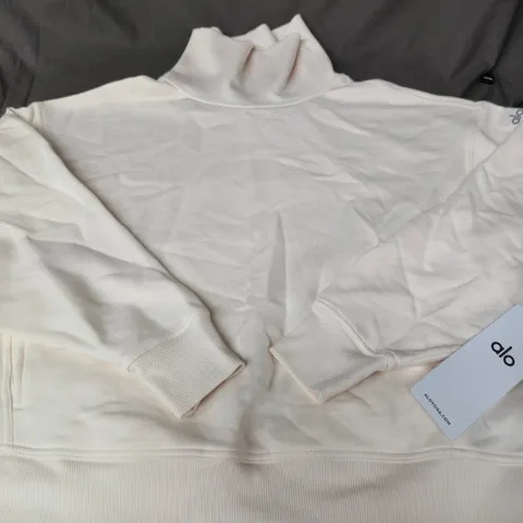 ALO YOGA HAZY MOCK NECK PULLOVER – CREAM - XS