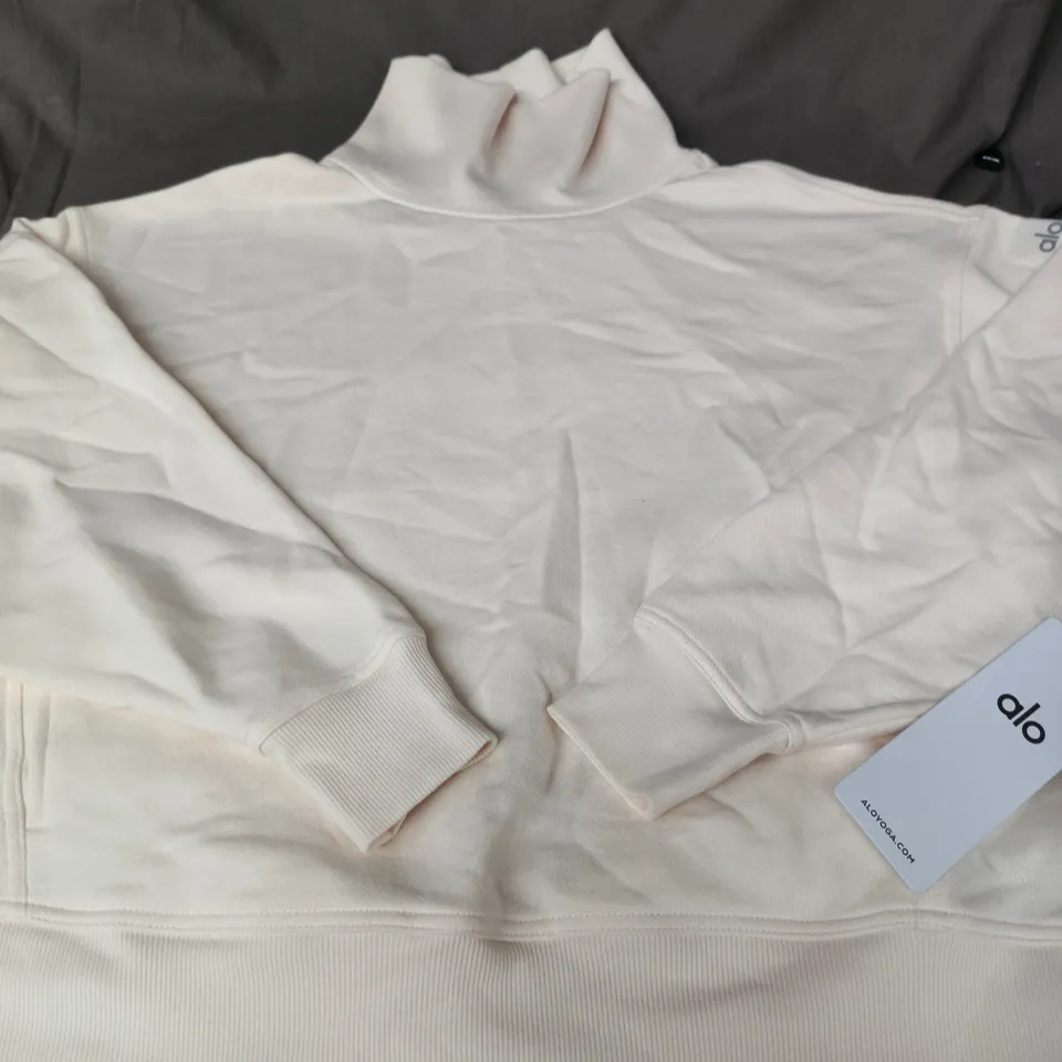 ALO YOGA HAZY MOCK NECK PULLOVER – CREAM - XS