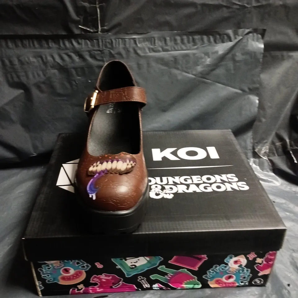 KOI DUNGEONS AND DRAGONS BROWN PLATFORM MARY JANE SHOES SIZE 10