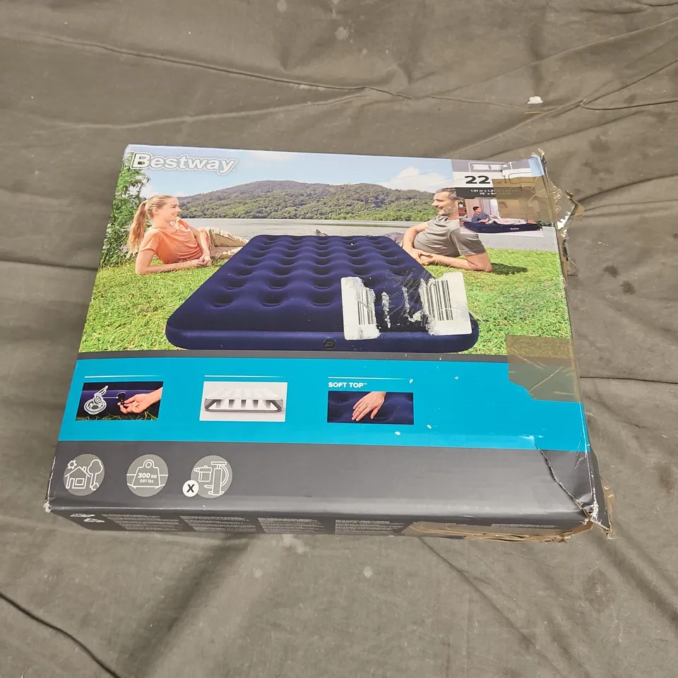 BOXED BESTWAY SOFT TOP AIR MATTRESS SIZE DOUBLE