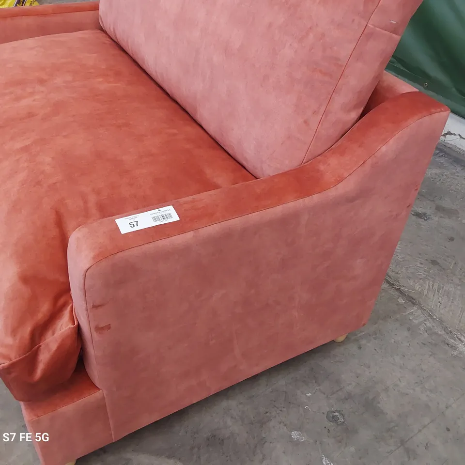 DESIGNER ATWORTH LOVE SEAT METAL ACTION SOFABED PEONY PLUSH FABRIC 