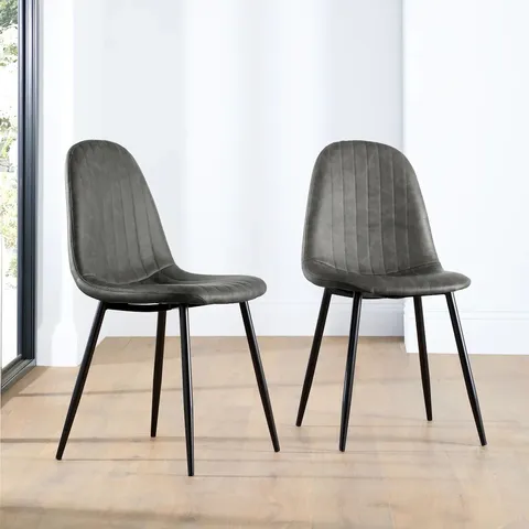 BOXED BROOKLYN VINTAGE GREY PREMIUM FAUX LEATHER DINING CHAIR