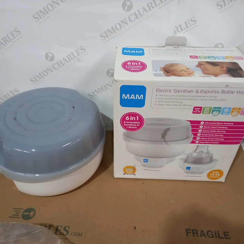 BOXED MAM ELECTRIC STERILISER & EXPRESS BOTTLE WARMER