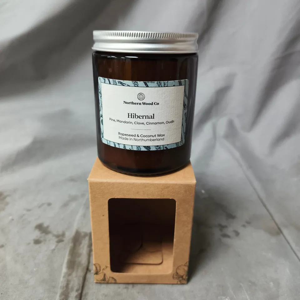 NORTHERN WOOD CO HIBERNAL CANDLE – AMBER JAR WITH LID