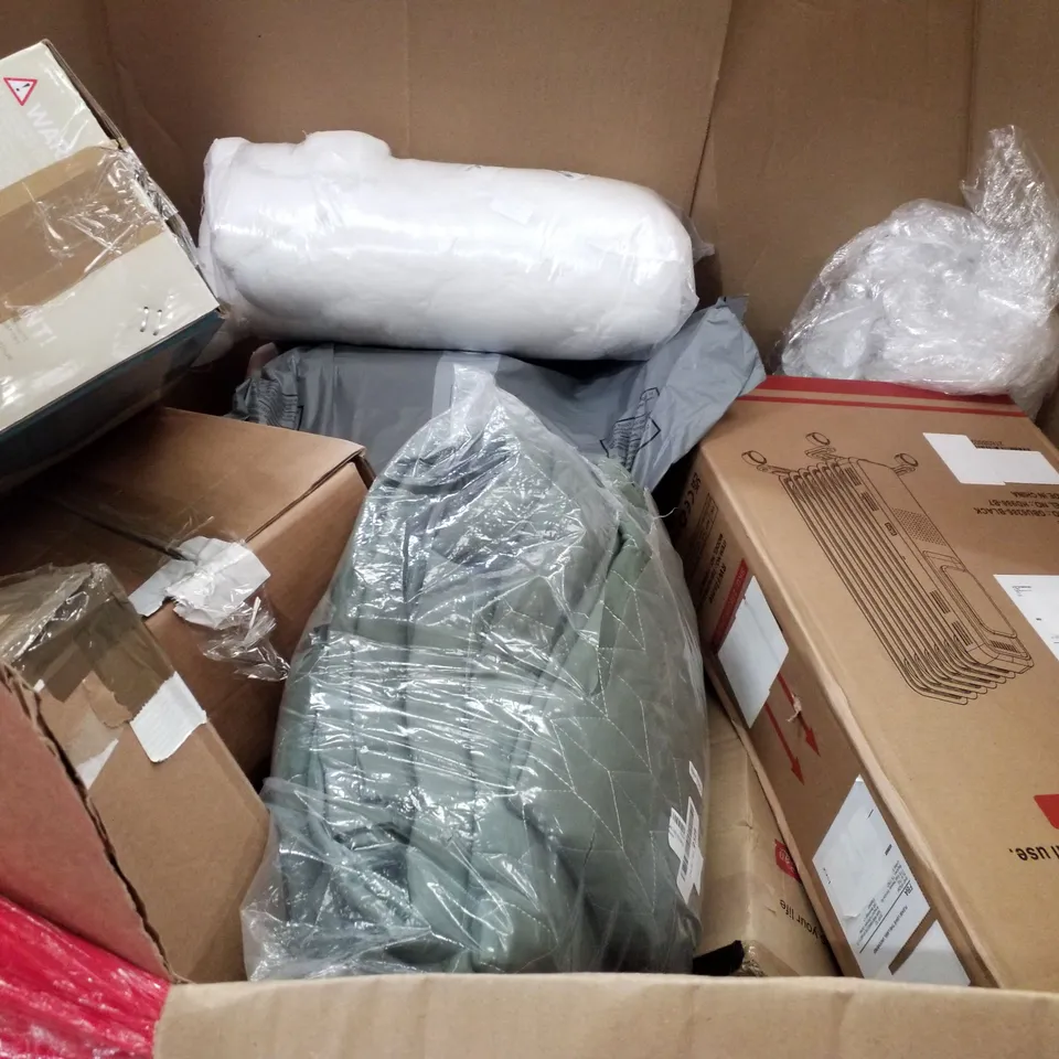 PALLET OF ASSORTED PRODUCTS INCLUDING VACMASTER, SLIM KEYBOARD, DUAL POT AIR FRYER, PORTABLE BATHTUB, KIDS WHEELBARROW 