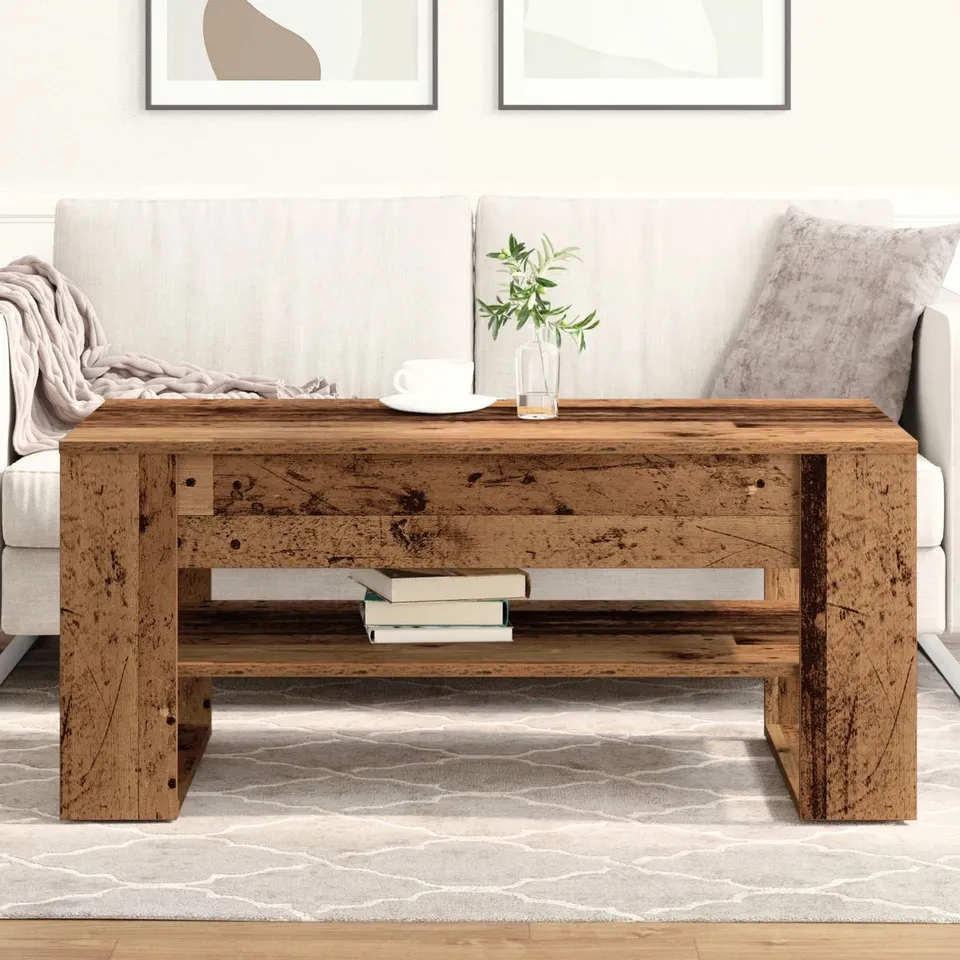 BOXED COFFEE TABLE OLD WOOD MEDIUM RECTANGLE (1 BOX)