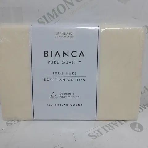 BIANCA FINE LINENS 180 THREAD COUNT EGYPTIAN COTTON PACK OF 2 PILLOW CASES