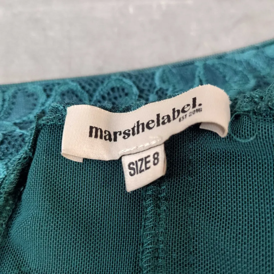 MARS THE LABEL TEAL LACE BUSTIER TOP - UK SIZE 8