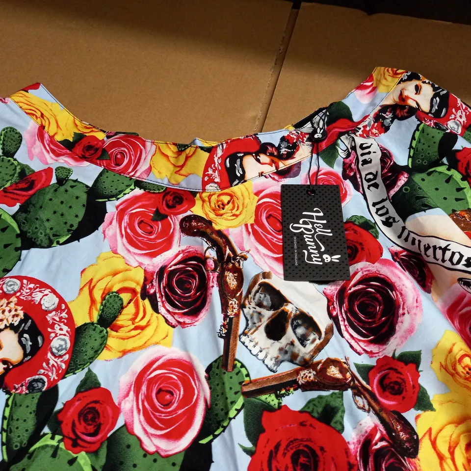 LOT OF 4 HELL BUNNY MEXICAN THEMES WIDE SKIRTS - VARIOUS SIZES