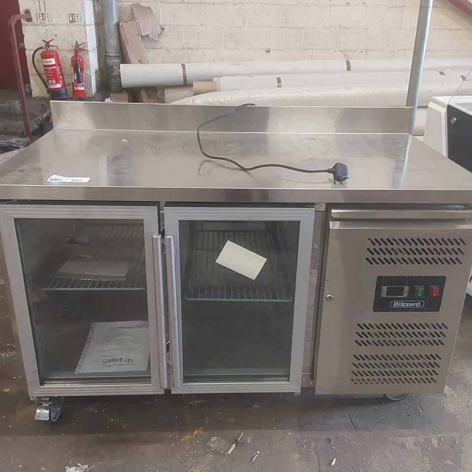 BLIZZARD HBC2CRXX REFRIGERATED PREP COUNTER WITH GLASS DOORS