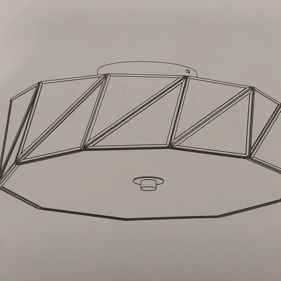 BOXED BRAND NEW UNIQUE/STATEMENT GEOMETRIC FLUSH MOUNT LIGHT - BLACK