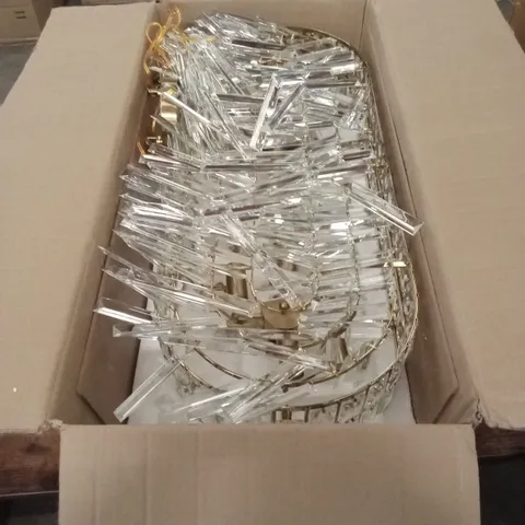 BOXED CRYSTAL CHANDELIER CEILING LIGHT