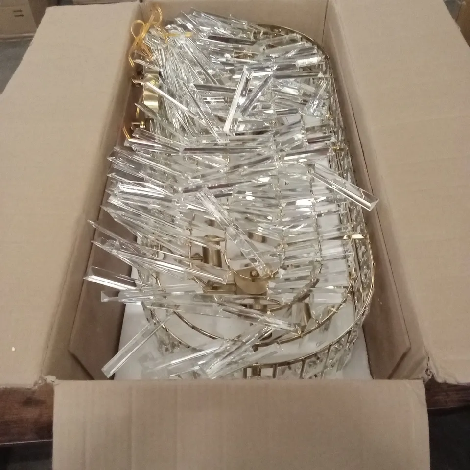 BOXED CRYSTAL CHANDELIER CEILING LIGHT