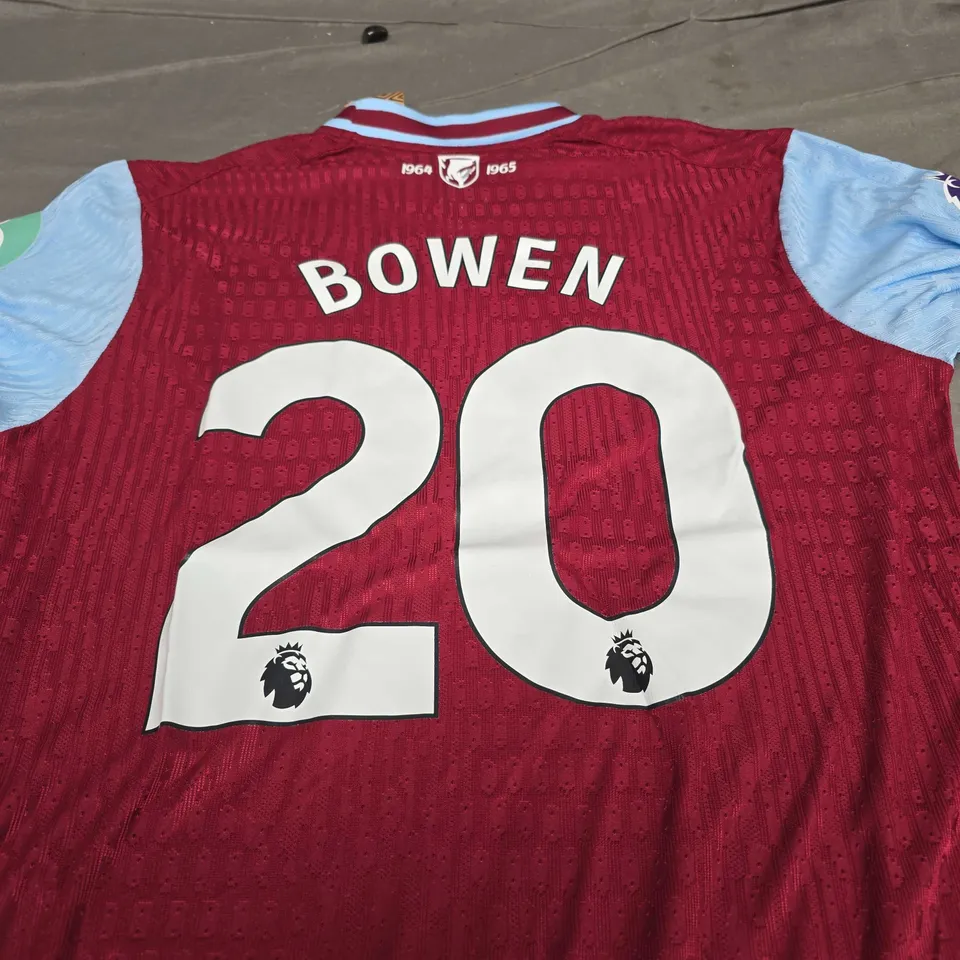 WEST HAM UNITED HOME JERSEY - BOWEN 20 - SIZE 2XL