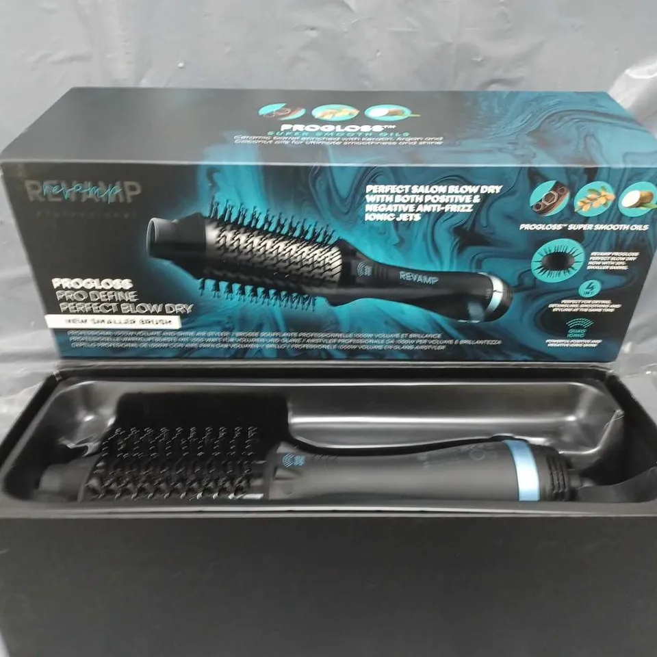 BOXED REVAMP PROGLOSS PERFECT BLOW DRY VOLUME & SHINE AIR STYLER RRP £59.99