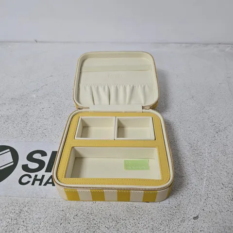 PASTAEL STRIPED TRAVEL JEWELLERY CASE β YELLOW & CREAM