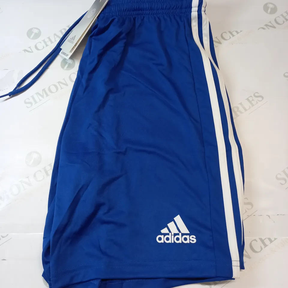 ADIDAS SQUAD SHORTS IN ROYAL BLUE SIZE MEDIUM