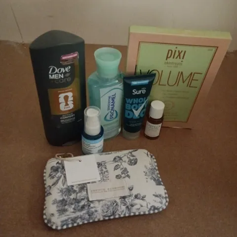 APPROXIMATELY 12 ASSORTED HEALTH & BEAUTY PRODUCTS TO INCLUDE DOVE MEN CARE, PIXI SKINTREATS VOLUME MASKS, CENTELLA TONING TONER, ETC - COLLECTION ONLY