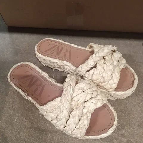 ZARA WOMEN'S WOVEN ESPADRILLE SANDALS – UK 4 (EU 37) – OPEN-BACK