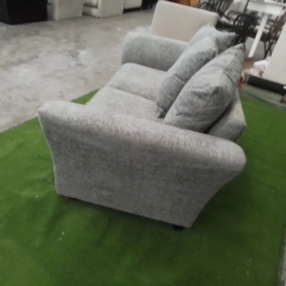 DESIGNER GREY FABRIC TWO SEATER SOFA