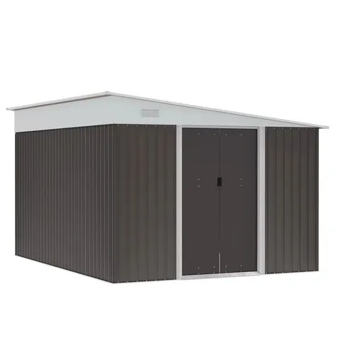 BOXED AAMILAH 11 FT. 3 IN. W X 9 FT. 2 IN. D METAL OVERLAP DOME TOOL SHED(3 BOX'S)