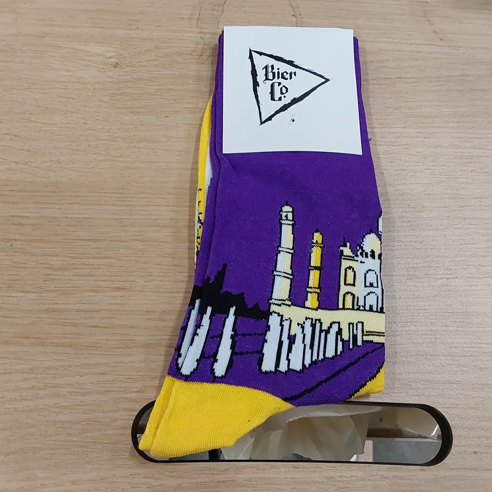 BOX OF BRAND NEW BIER CO 'BAU INDIA' SOCKS // APPROXIMATELY 360 PAIRS (1 BOX)