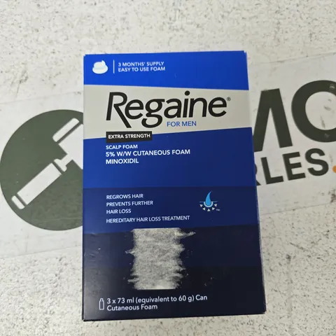 REGAINE FOR MEN EXTRA STRENGTH SCALP FOAM 5% MINOXIDIL – 3 X 73ML CANS (BOXED)
