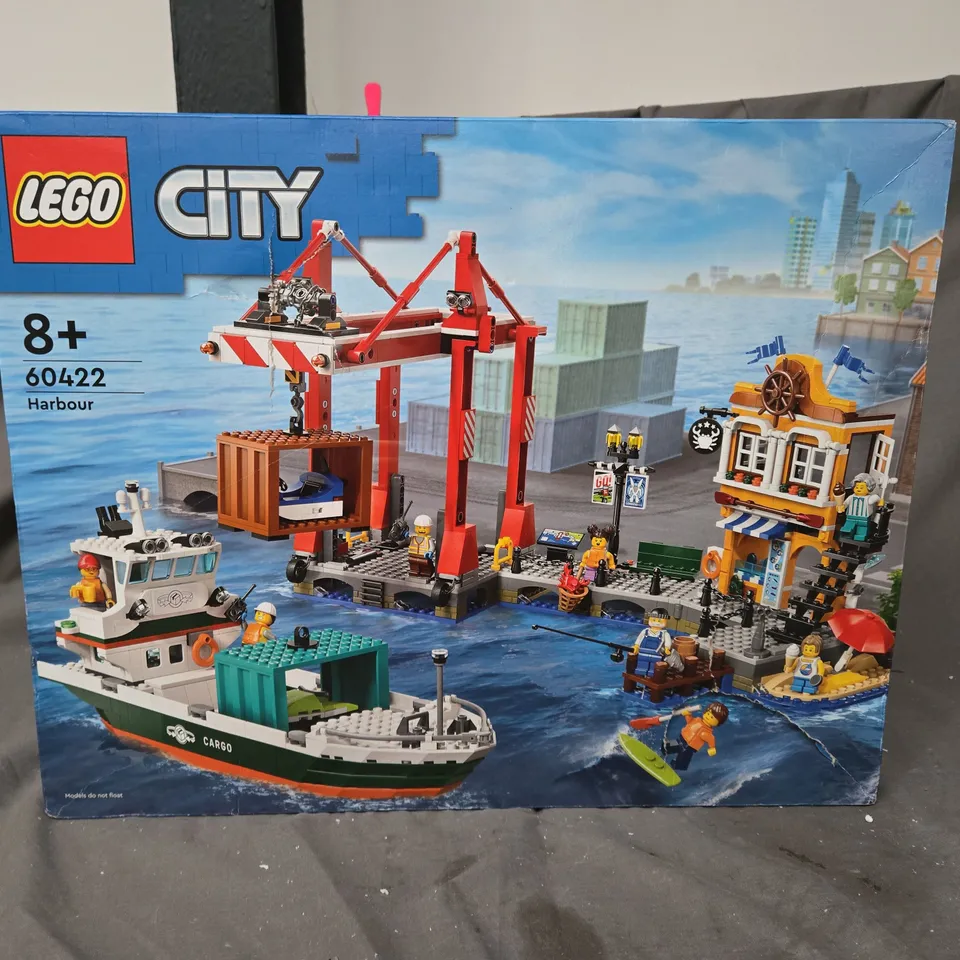 BOXED LEGO CITY SEASIDE HARBOUR WITH CARGO SHIP TOY 60422