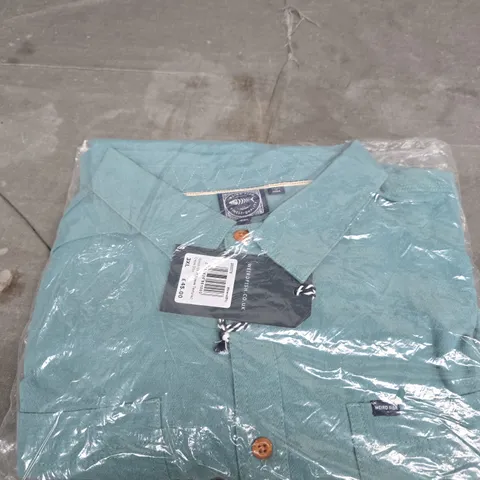 WEIRD FISH MEN'S TEAL SHORT SLEEVE SHIRT – CASUAL COLLARED TOP SIZE 3XL