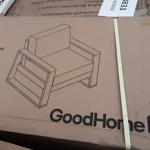 BOXED HEVER TEAK ARMCHAIR WITH CUSHION