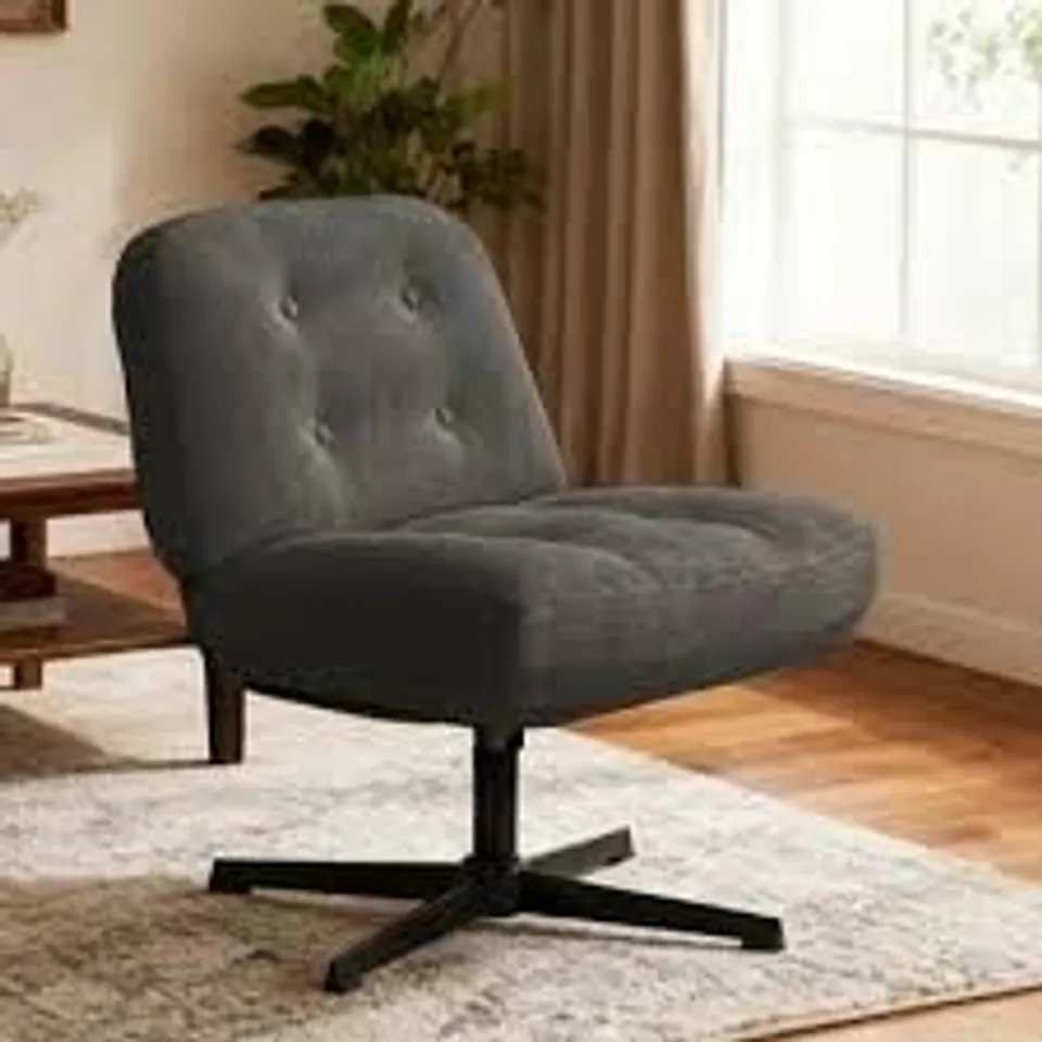 BOXED SWIVEL OFFICE CHAIR, WIDE CLOUD-LIKE SEAT, 113KG CAPACITY & PET FRIENDLY - DARK GREY (1 BOX)